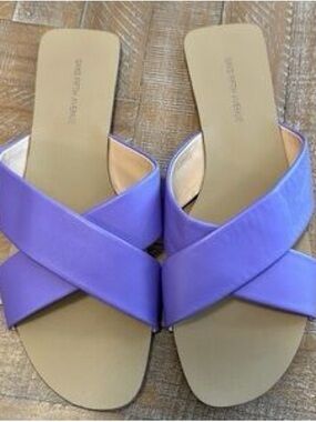 Saks Fifth Avenue Anne Crossover Leather Flat Sandals